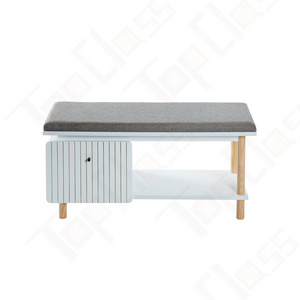 Hot sell Modern Design Wooden Storage Bench Cabinet Shelf with seat and 2-tiler Shoe Rack for entryway closet storage