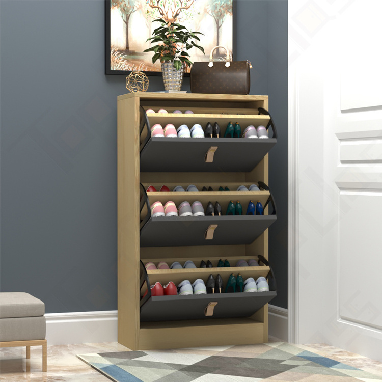 Wooden Furniture Home Storage Household Quality Space Saving 3 Tier Tall Shoe Rack