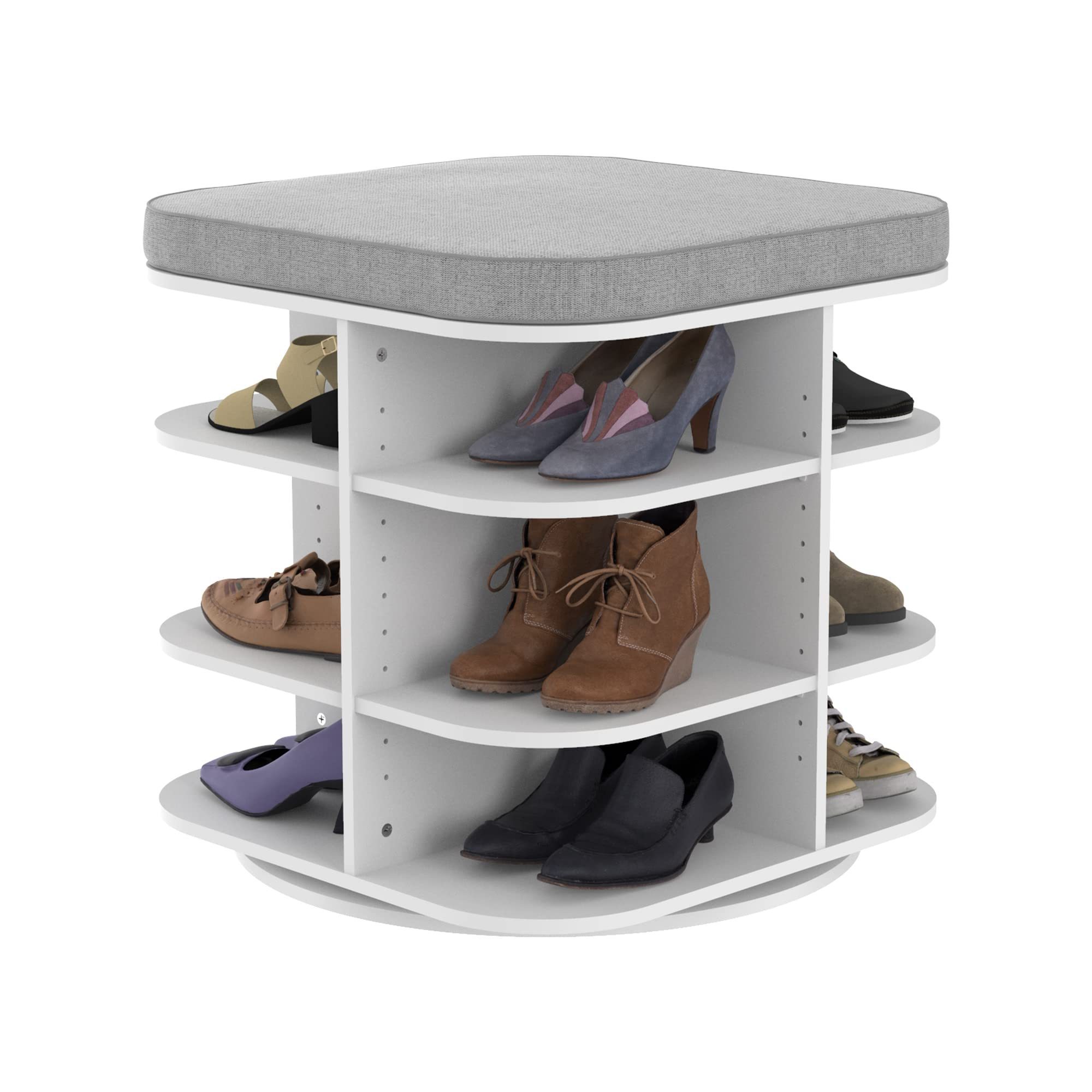 High Quality Space Saving Home Simple Rotating Shoe Rack Multi-layer Storage Shoe Bench For Entry Room Furniture