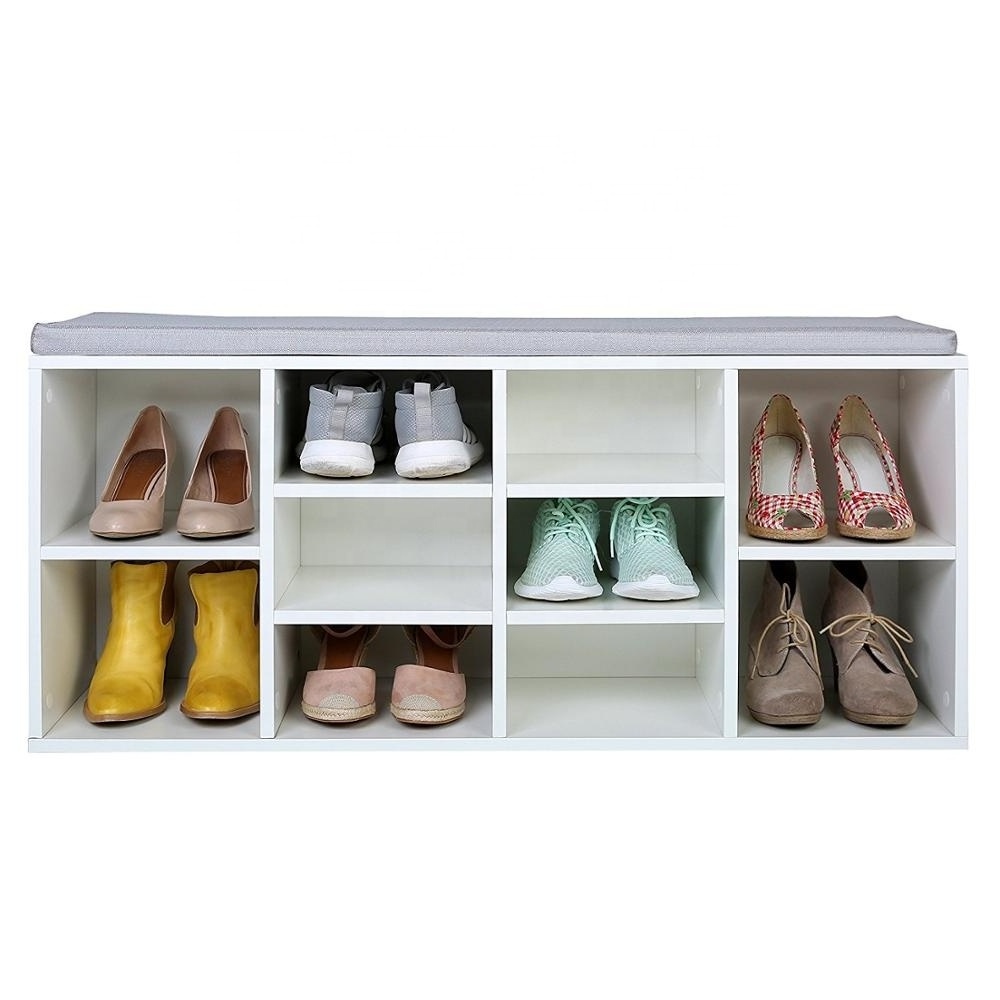 High Quality New Design Wooden Shoe Cabinet Shoe Storage Bench Rack