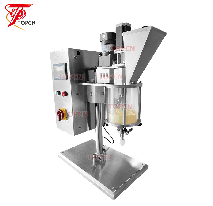 Desktop Table Top Semi-automatic Small Jar Vail Bottle Screw Cosmetic Powder Spices Filling Machine