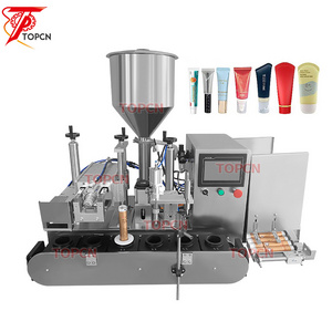 Tabletop Piston Pump Automatic Ultrasonic Toothpaste Skincare Cosmetic Cream Plastic Soft Tube Filling Sealing Machine