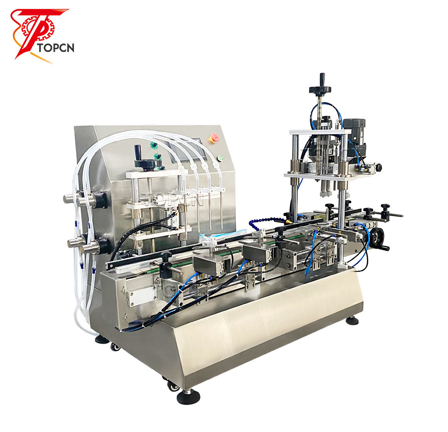 Desktop Digital Magnetic Pump Juice Oil Automatic Water Plastic Round Bottle Liquid Filling Capping Machine