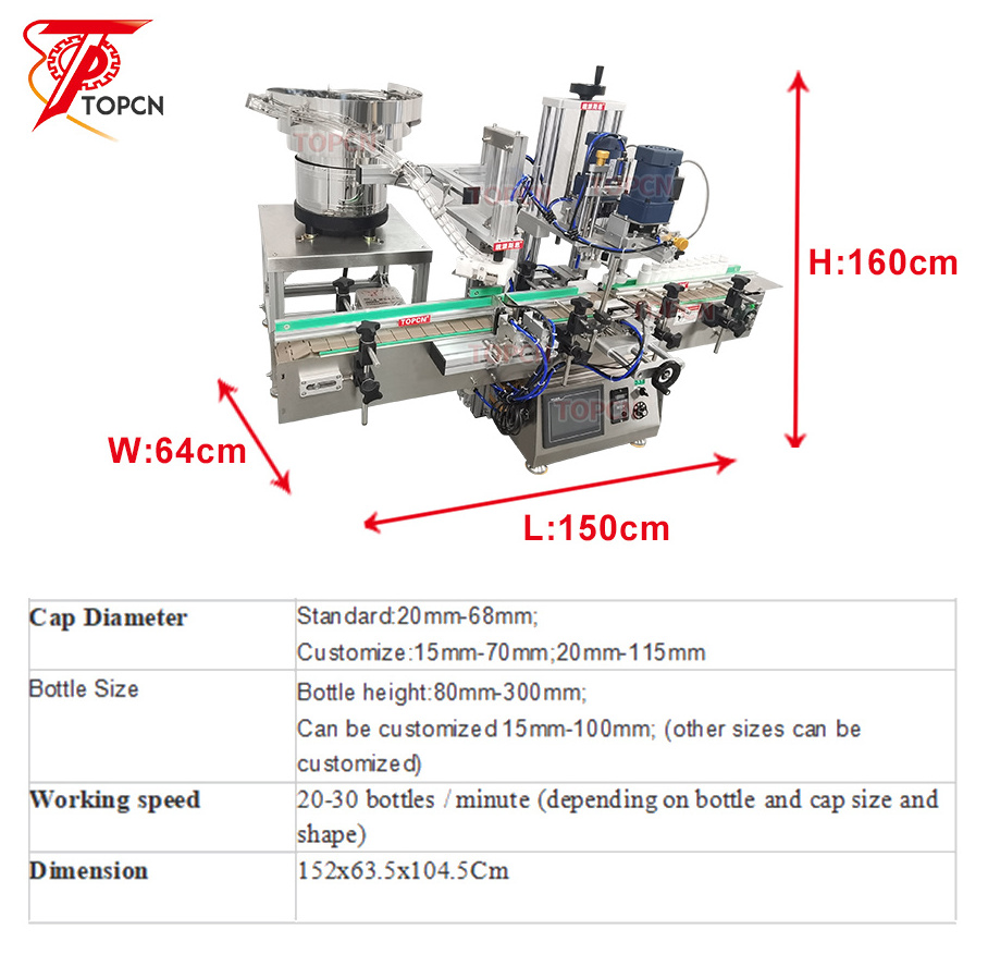 Desktop automatic screw capping glass plastic bottle cap sealing machine