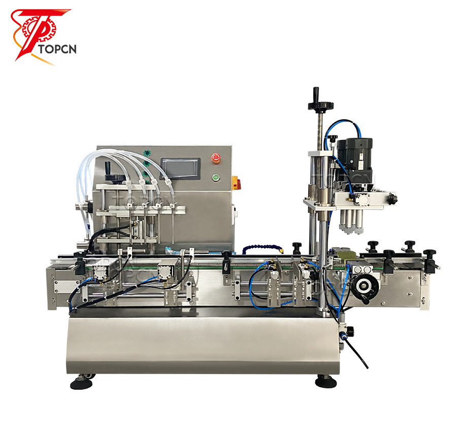 Desktop Digital Magnetic Pump Juice Oil Automatic Water Plastic Round Bottle Liquid Filling Capping Machine