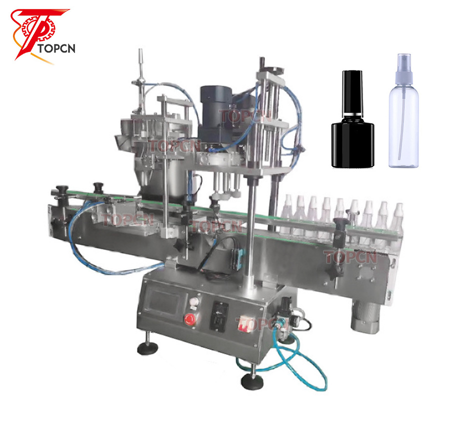 Desktop automatic screw capping glass plastic bottle cap sealing machine