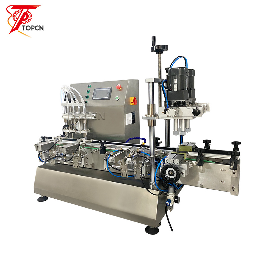 Desktop Digital Magnetic Pump Juice Oil Automatic Water Plastic Round Bottle Liquid Filling Capping Machine