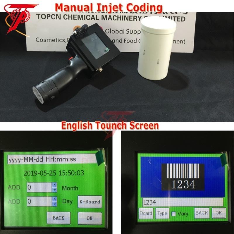 Handheld inkjet batch egg qr code printing machine