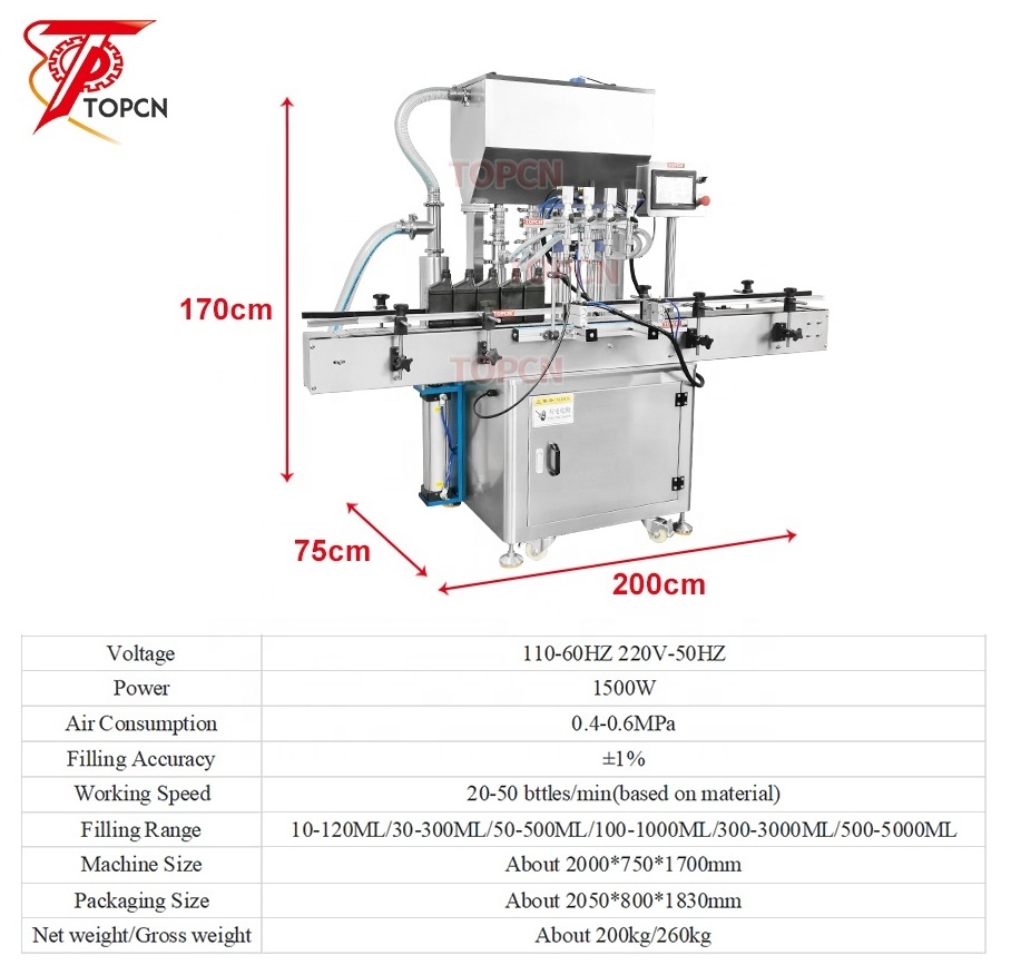 Automatic Piston Pneumatic Honey Spices Oil Water Liquid Sauce Paste Soap Detergent Shampoo Cream Lotion Bottle Filling Machine