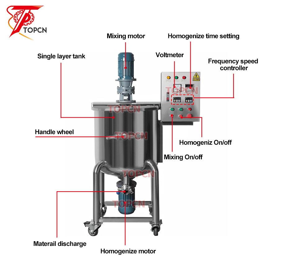 100L Single Layer Chemicals making production equipment small liquid soap making machine price