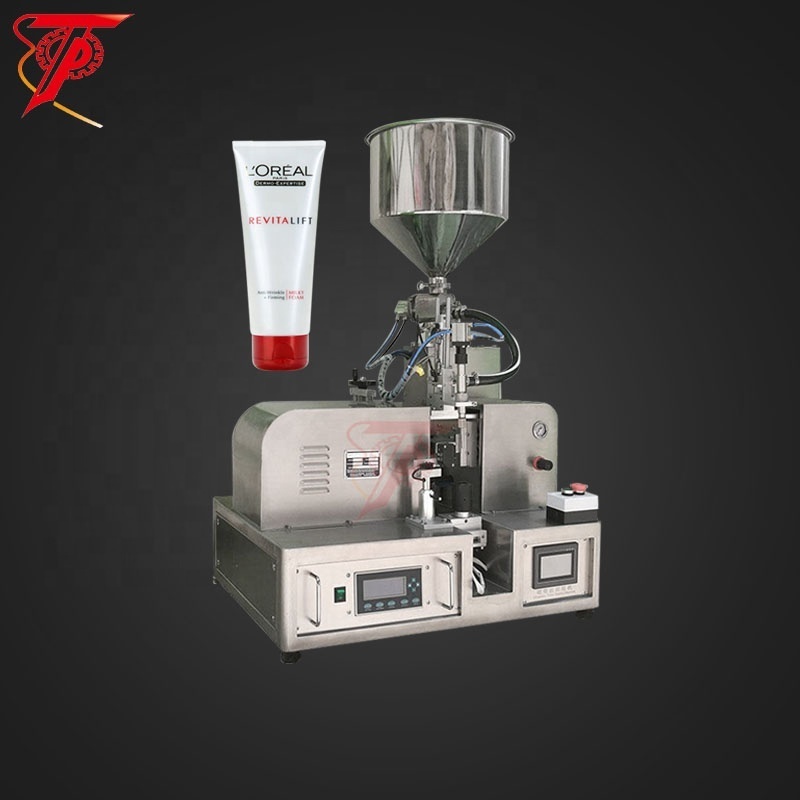 Hot sell pharma mixing ultrasonic heating PE cream semi automatic tube filling sealing machine