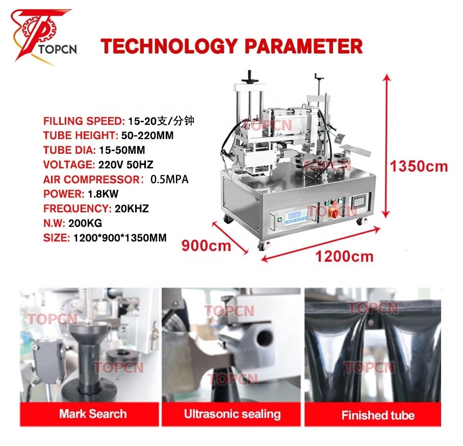 small desktop ultrasonic aluminum plastic cosmetics tube sealing machine