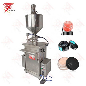 Vertical Wax Cheese Cream Bottle Filling Equipment Heated Mixing Filler Semi Automatic Heating Filling Machine With Mixer