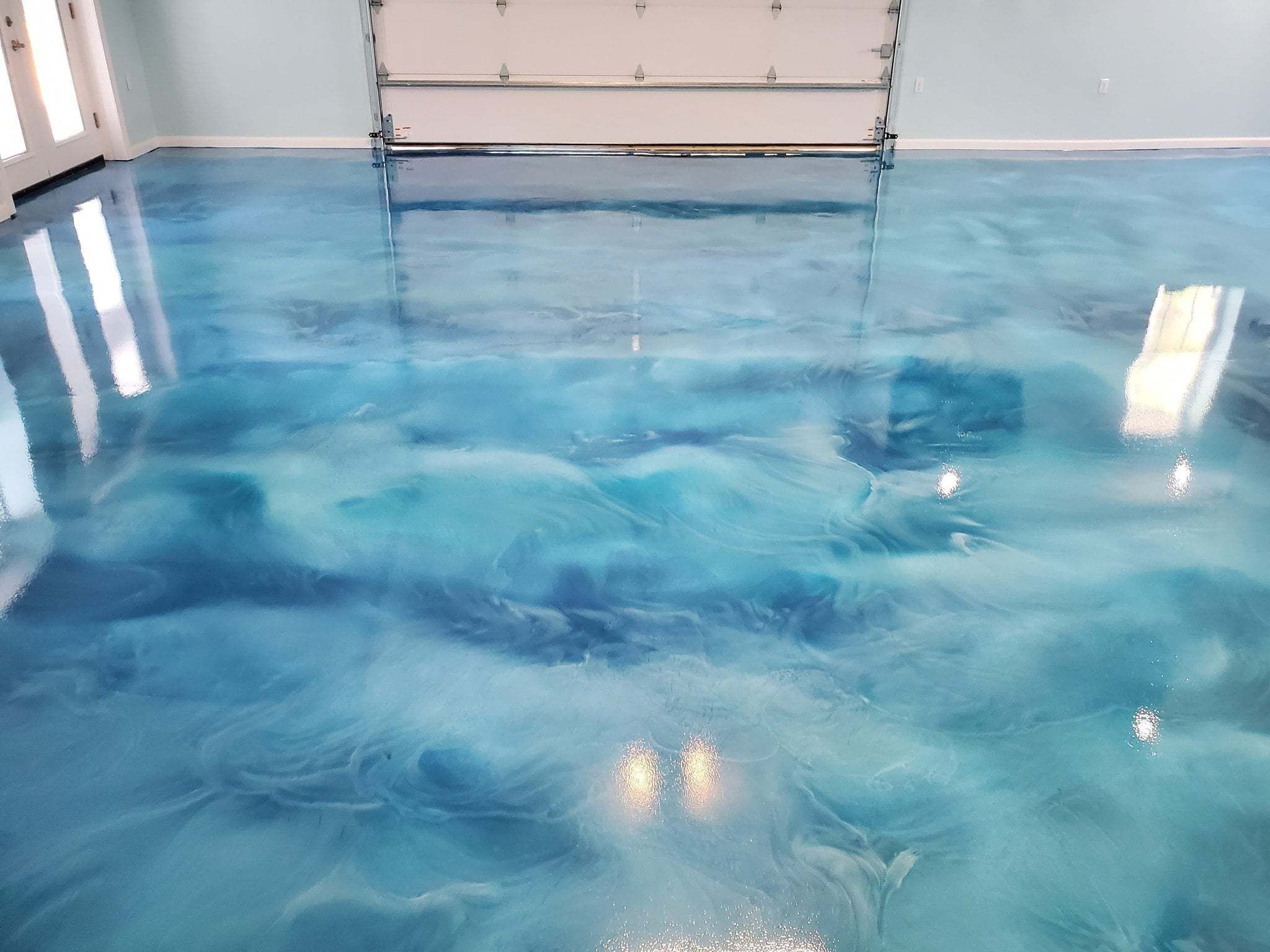 Solvent free epoxy resin 3 D effect mirror coating gloss shining coating AB components epoxy floor paint