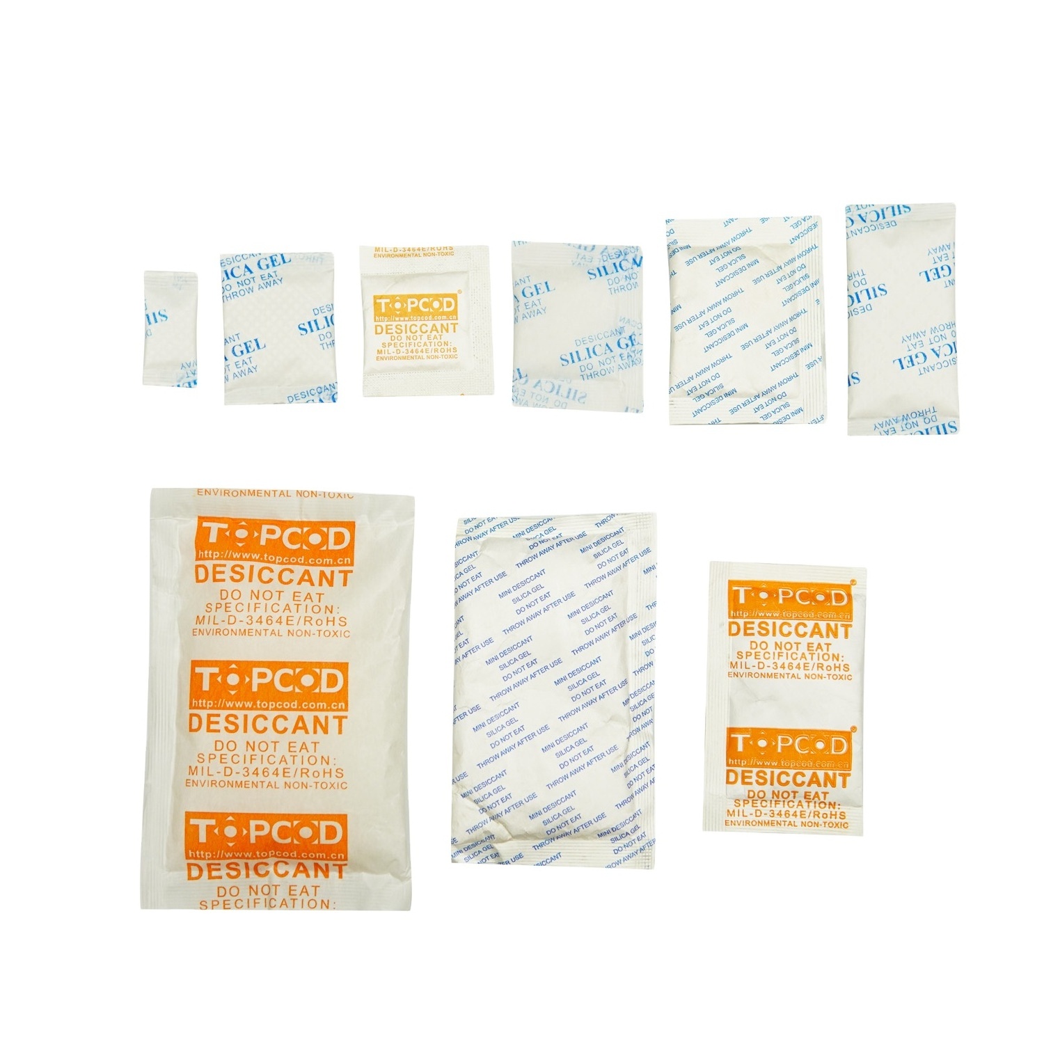 Food Grade Silica Gel Packets 1G,2G,3G,5G,10G,50G,100G,200G Silica Gel Desiccant Bags White Silica Gel