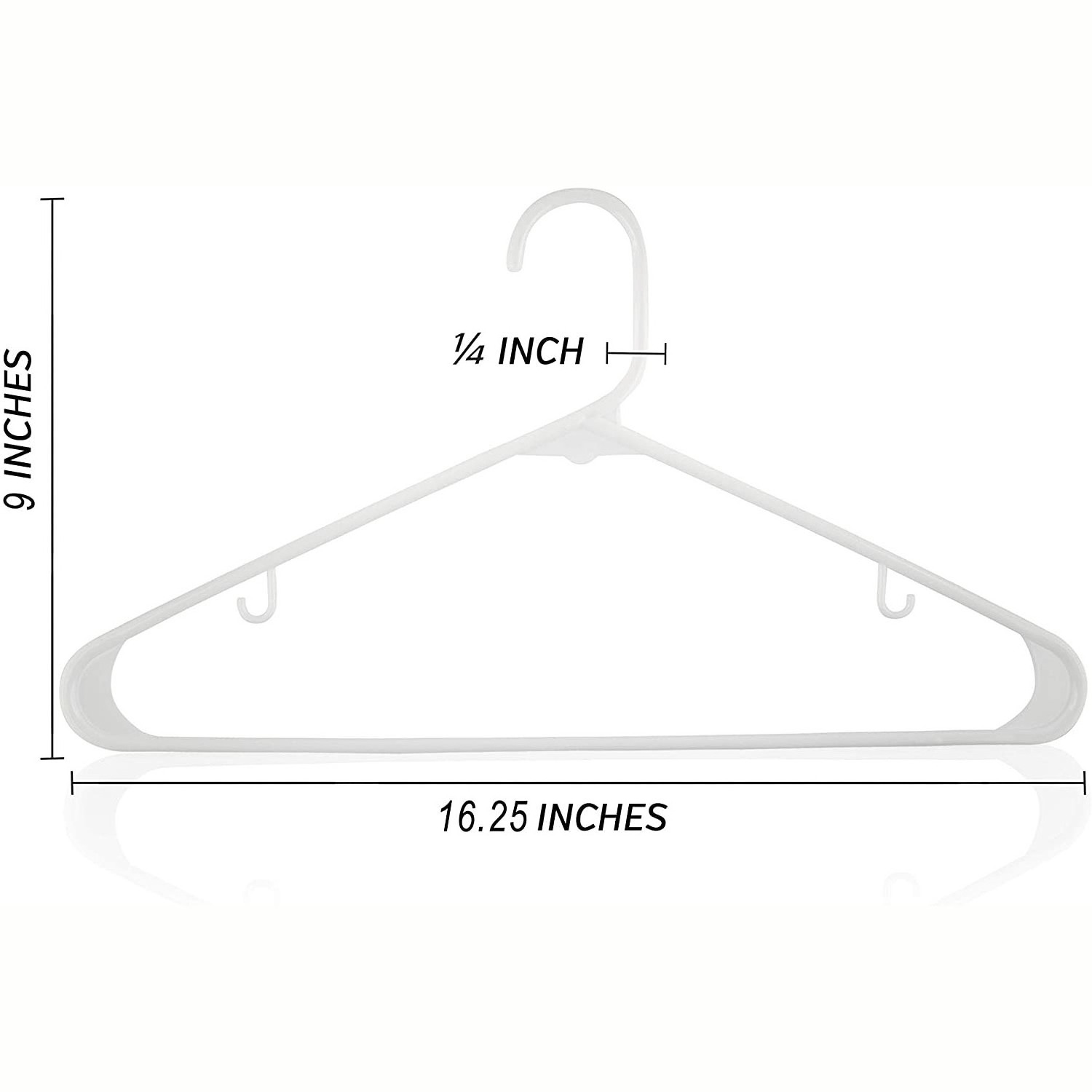 White Plastic Hangers  Perfect Coat Hanger and General Space Saving Clothes Hangers for Closet