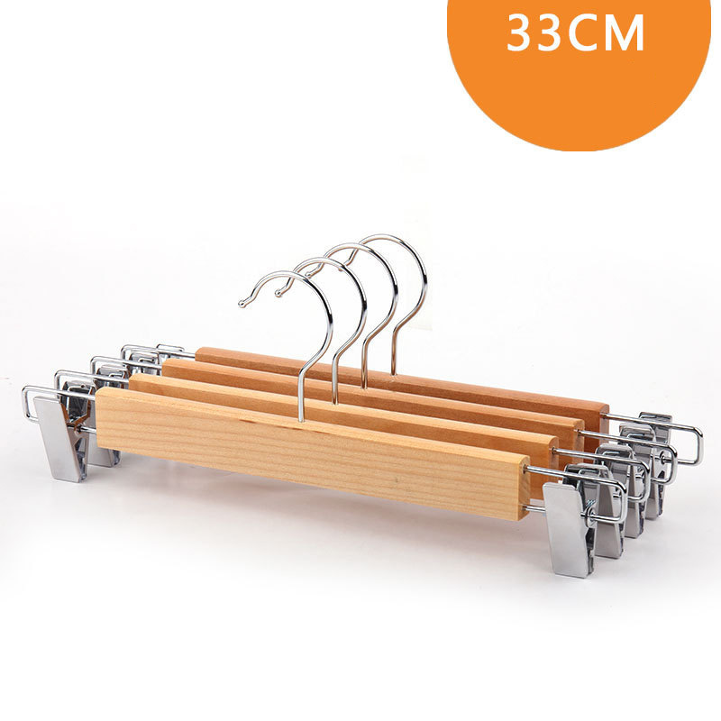 Natural Cedar Wooden Slacks Skirts Hangers with 2-Adjustable Clips