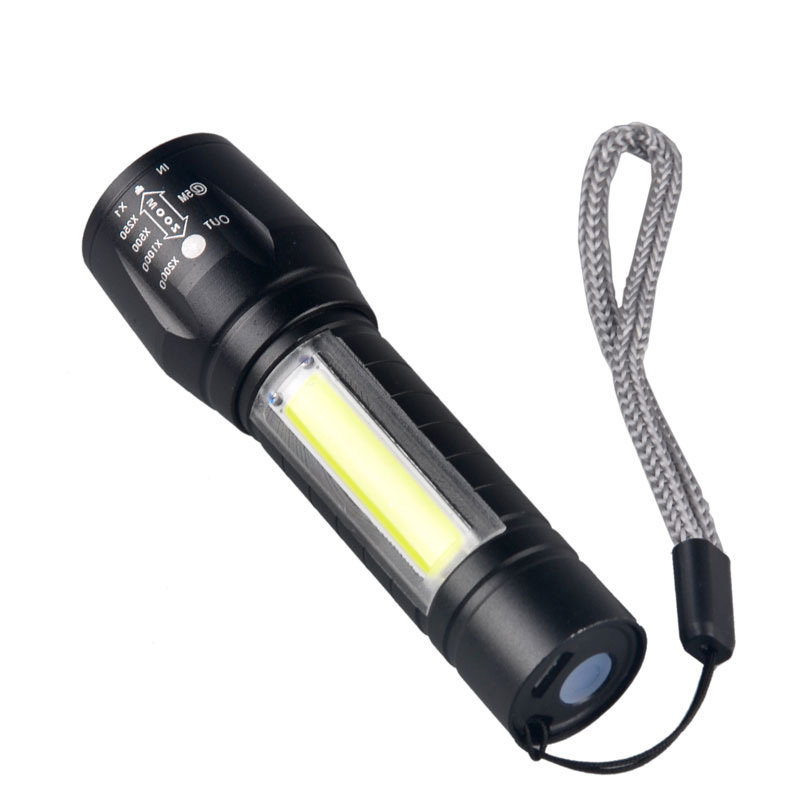 hot sale 3 Modes Aluminium Zoom Focus Mini USB Rechargeable Micro LED Flashlight COB LED Adjustable Flashlight