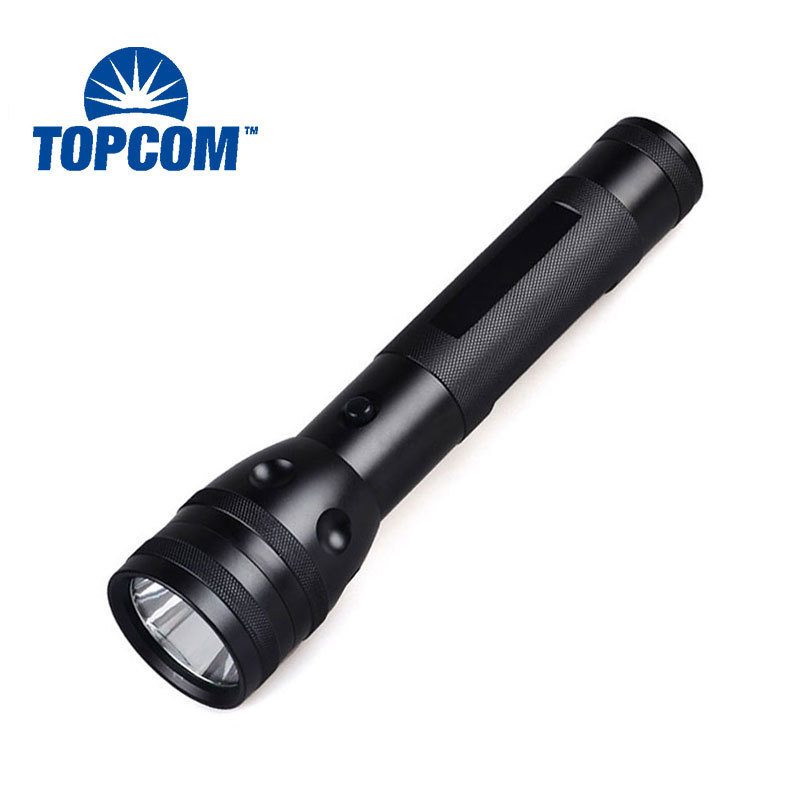 Heavy duty D cell battery operated black 2d aluminum flashlight