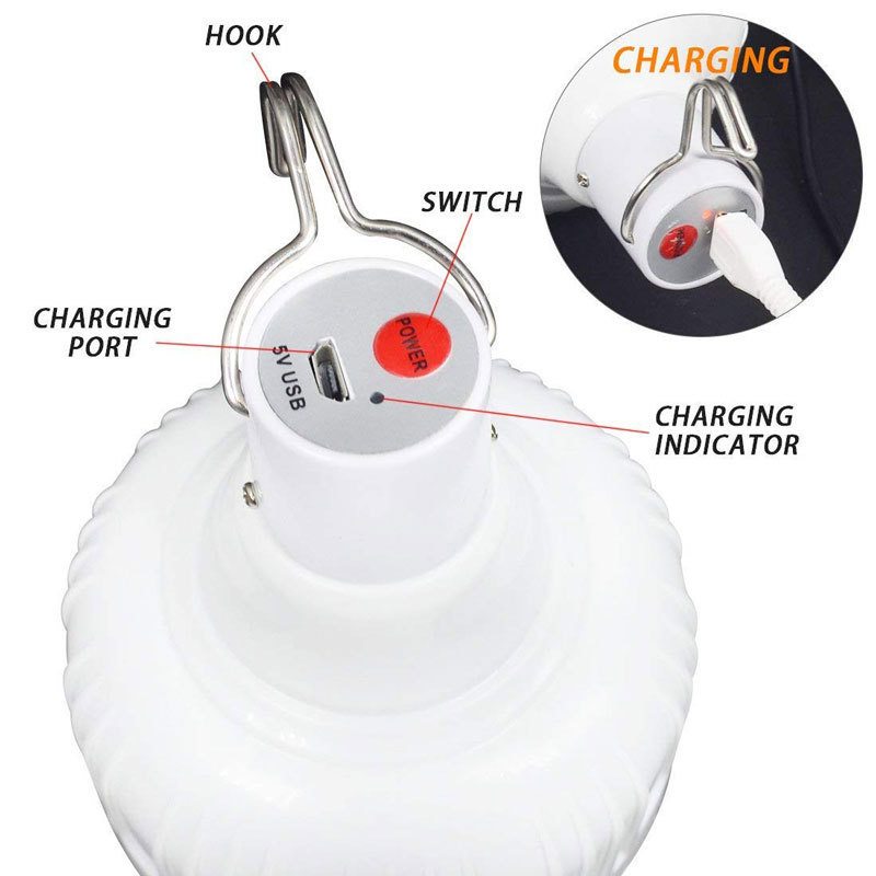 Camping Hike USB Charging LED Bulb 15W Rechargeable Emergency LED Bulb For Outdoor Night Light