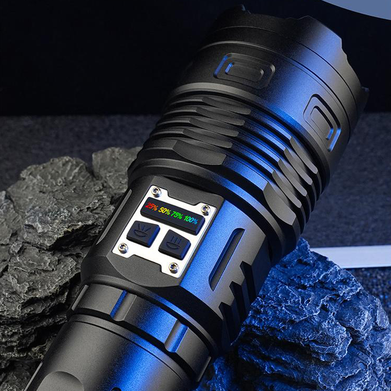 50W White Laser Powerful LED COB Handheld Flashlight Type C USB Rechargeable LED Zoom Tactical Flashlights