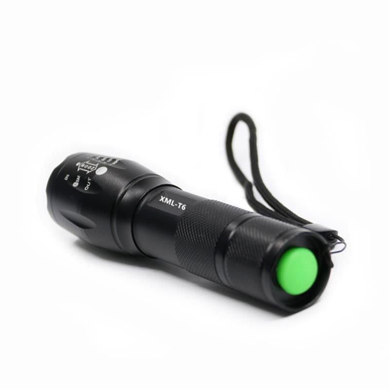 Topcom Aluminum Alloy Flashlight Zoom Tactical LED Flash Light Torch 5-Mode Lamp for Camping