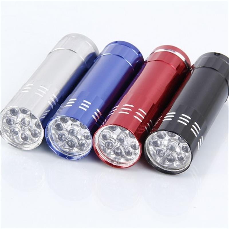 Powerful Portable Super Bright 9 LED Mini Flashlight Small Torch Pocket Lamp for Lighting Promotion