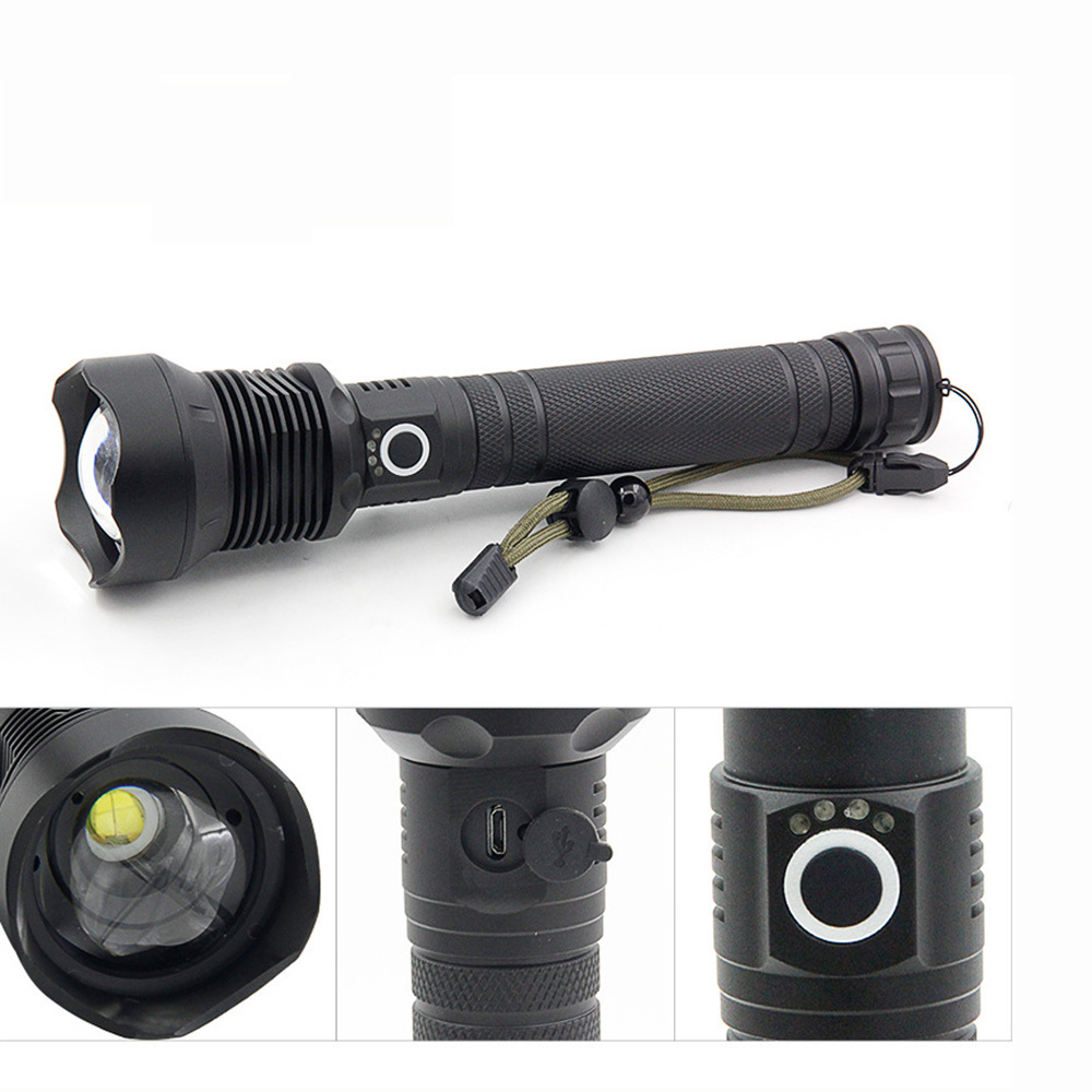 Hot-sale High Power Long Distance Flashlight Strong Light Rechargeable Zoom Giant  Tactical Torch for Hunting