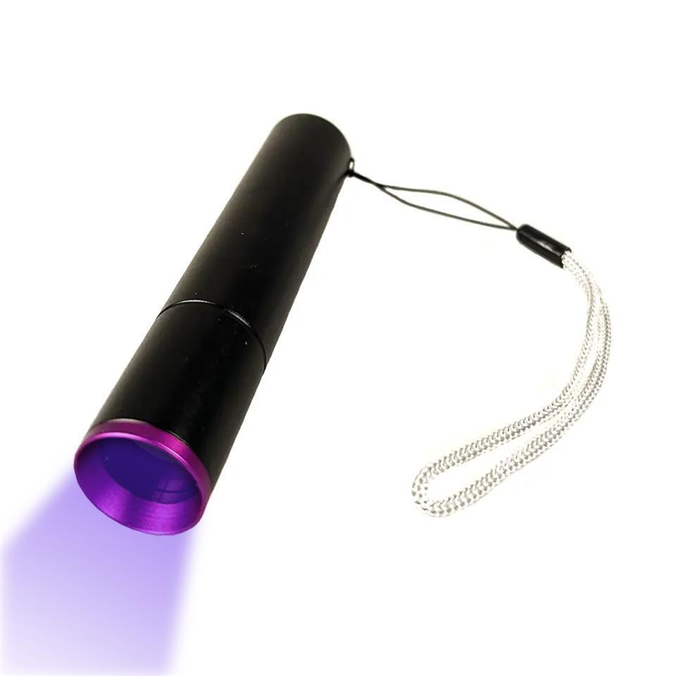 New Arrival Mini 365nm LED UV Flashlight Pocket Black Filter Lens UV Torch Ultra Violet Light Pet Urine Money Detector