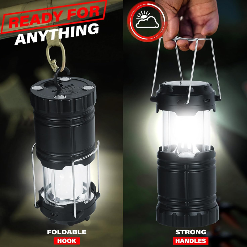 Outdoor camping lantern flashlights collapsible solar lanterns rechargeable led camp lights lamp with power bank