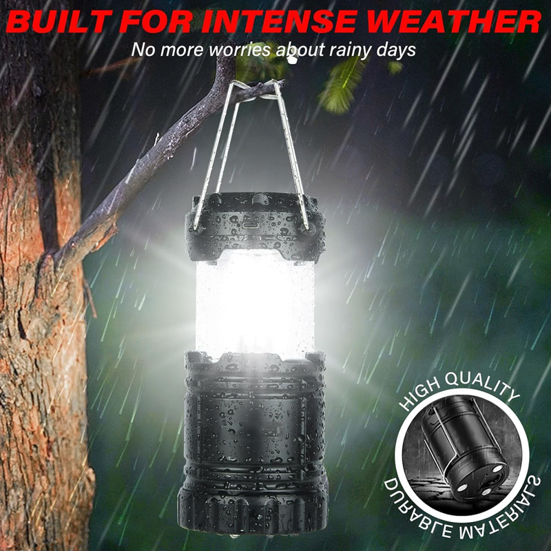 Outdoor camping lantern flashlights collapsible solar lanterns rechargeable led camp lights lamp with power bank