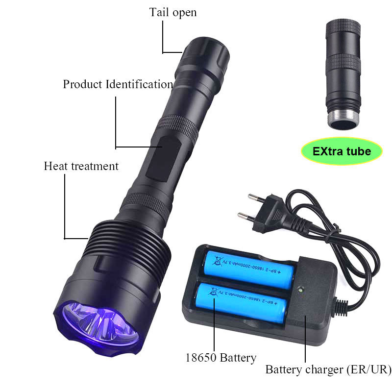 TOPCOM 395nm uv torch Glue resin curing lamp black pets urine Detector led uv flashlight blacklight