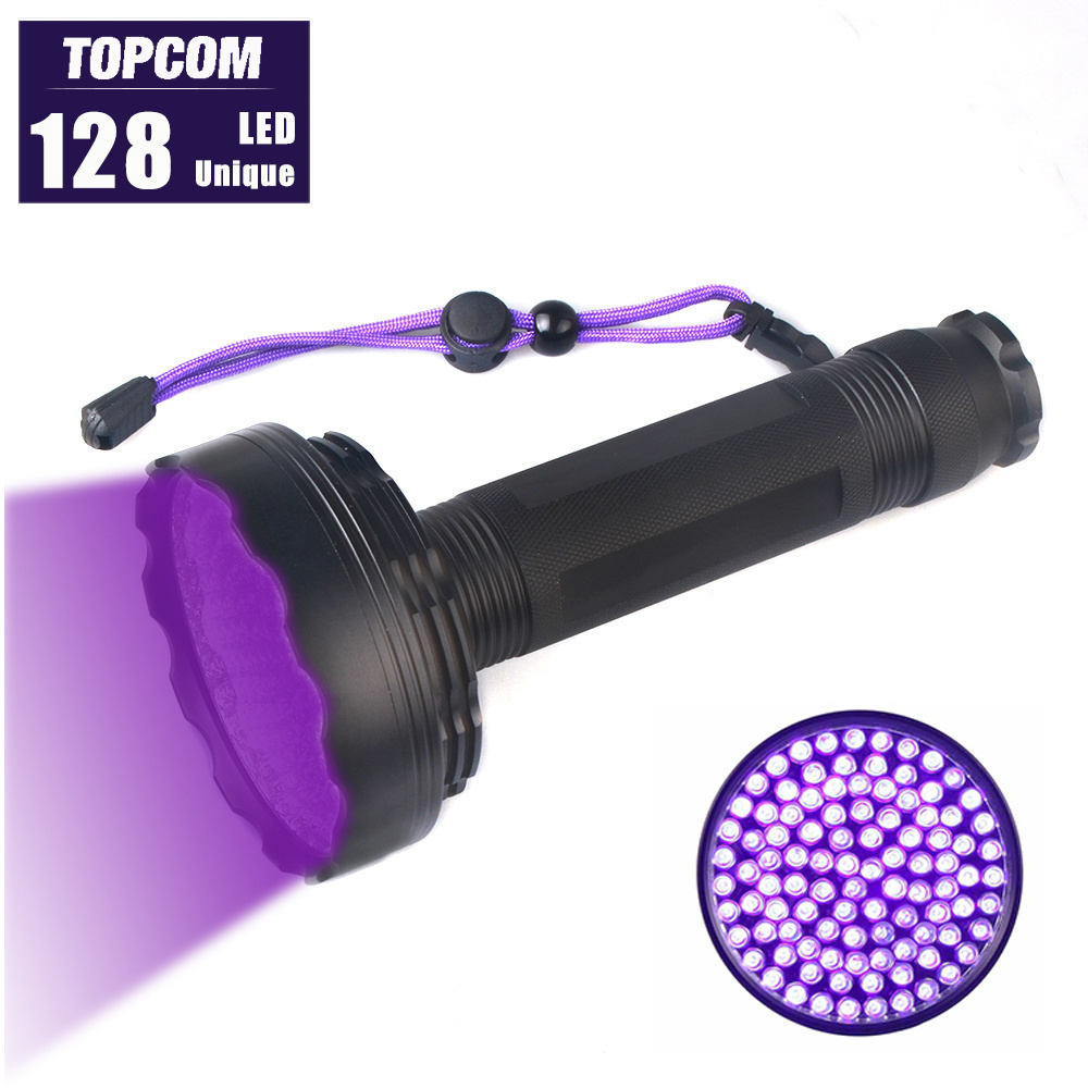 Big Black Light Super Bright UV Light 10W Ultraviolet Lantern 395nm 128 LED UV Flashlight For Urine Pet Detect Catch Scorpion