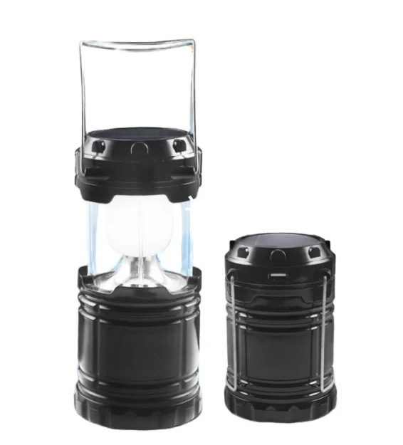 Outdoor camping lantern flashlights collapsible solar lanterns rechargeable led camp lights lamp with power bank