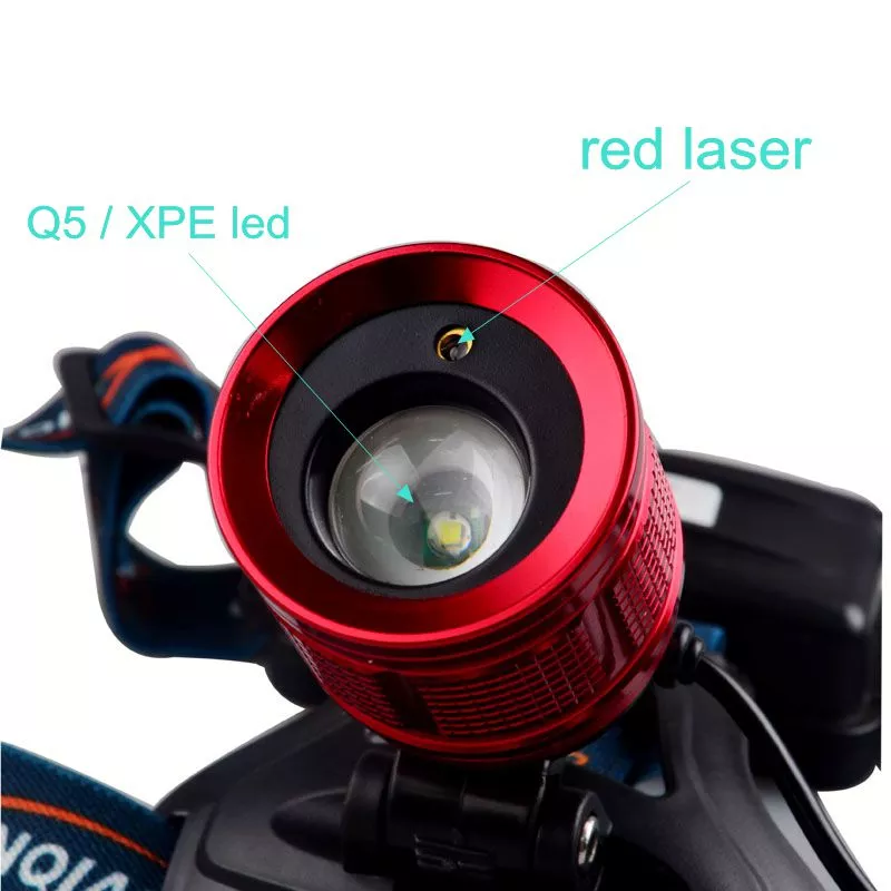 most powerful super bright zoom rechargeable led headlight band charging cor headlamp with laser pointer