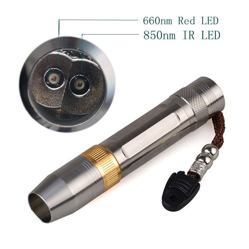 Logo Custom Stainless Steel Professional Hunting 660nm + 850nm IR Lens Infrared Led Flashlight Night Vision Torch