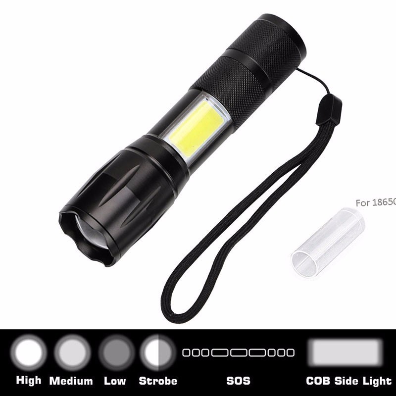 1000 Lumen T6 ZOOM Flashlight Long Range LED Light USB Rechargeable Portable Emergency Touch  for cycling