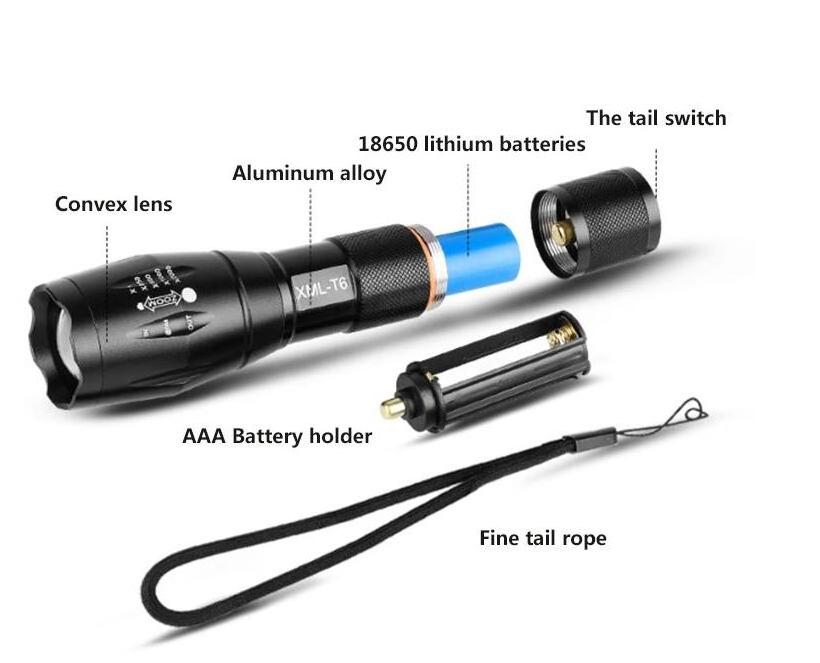 Hot Sale G700 Dimmable High Power Rechargeable Flashlight Torch 18650, Super Bright Zoom Powerful Torch Tactical led Flashlight