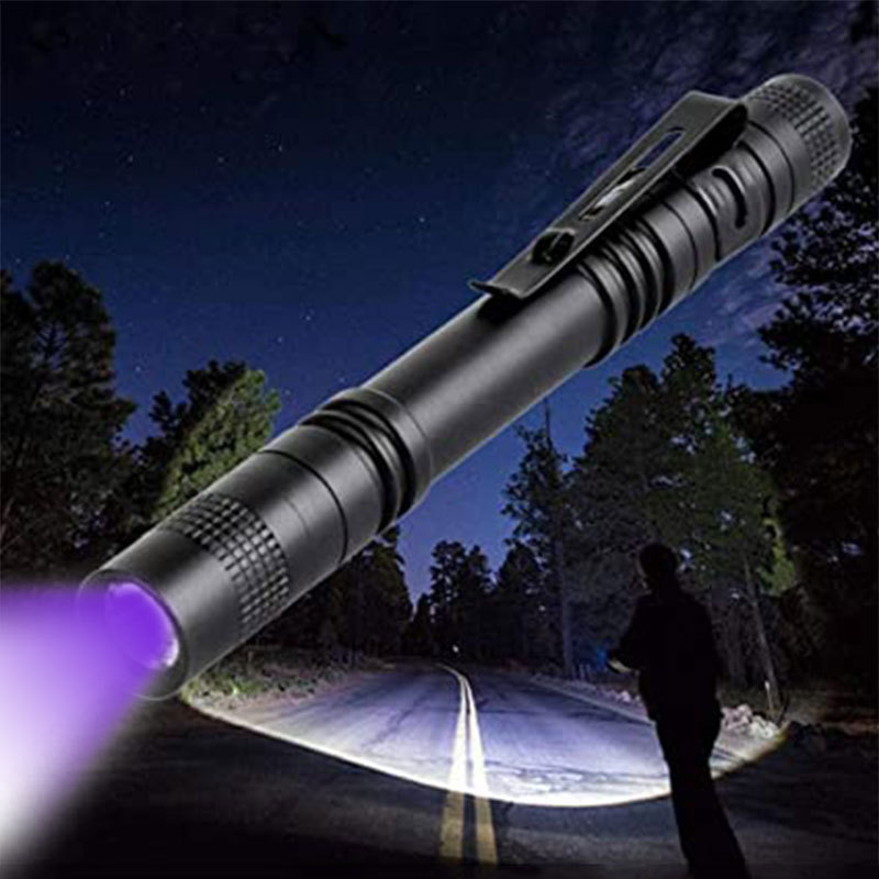 TOPCOM portable pocket 395nm uv led blacklight aluminium led torch laser uv light manta ray flashlight 395 uv