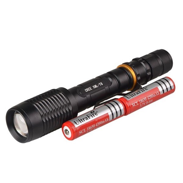 New Arrival Flashlight 1000 Lumens, Stunt Gun Focus T6 Long Beam Flash Light Rechargeable