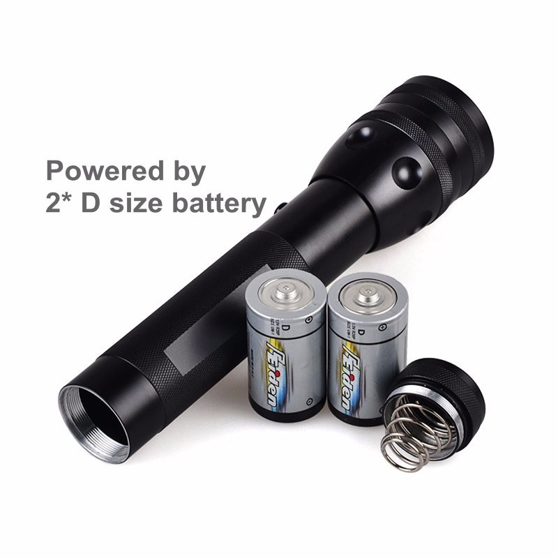 Adjustable Focus Heavy-Duty 2-Cell D Security Guard Flashlight