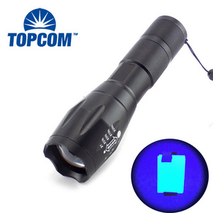 365nm 395nm High Power UV Led Flashlight Zoom Fluorescent Blacklight Ultraviolet 18650 Flash Light Torch for Detection