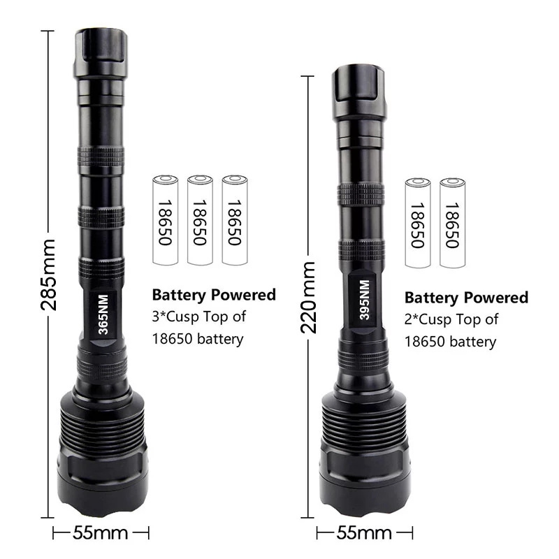 powerful 3LED large strong ultraviolet flashlight Paper currency dog urine test uv flashlight 365nm