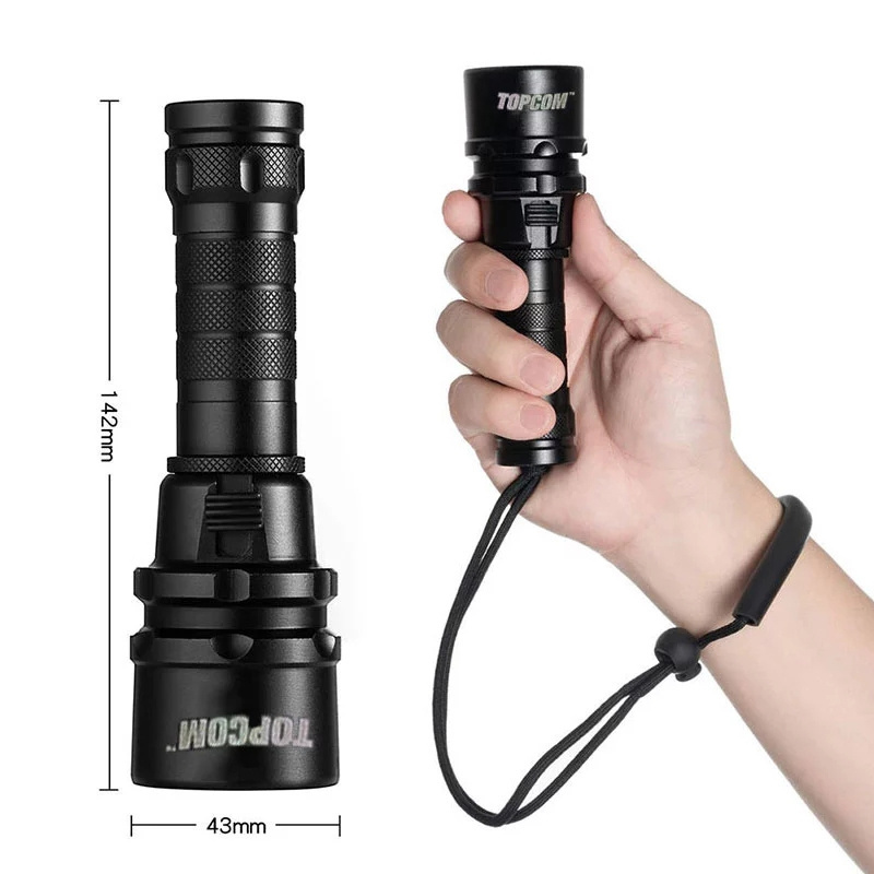 Most Powerful LED Diving Flashlight 10000 Lumens with Rope Scuba Diving Torches Whale Diving Flashlight