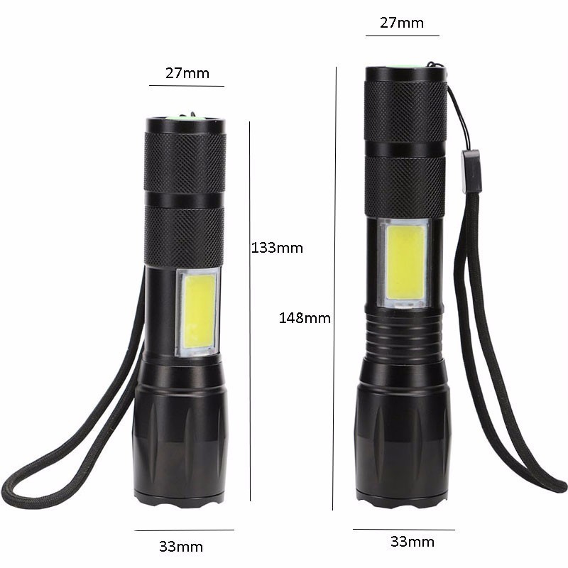 1000 Lumen T6 ZOOM Flashlight Long Range LED Light USB Rechargeable Portable Emergency Touch  for cycling