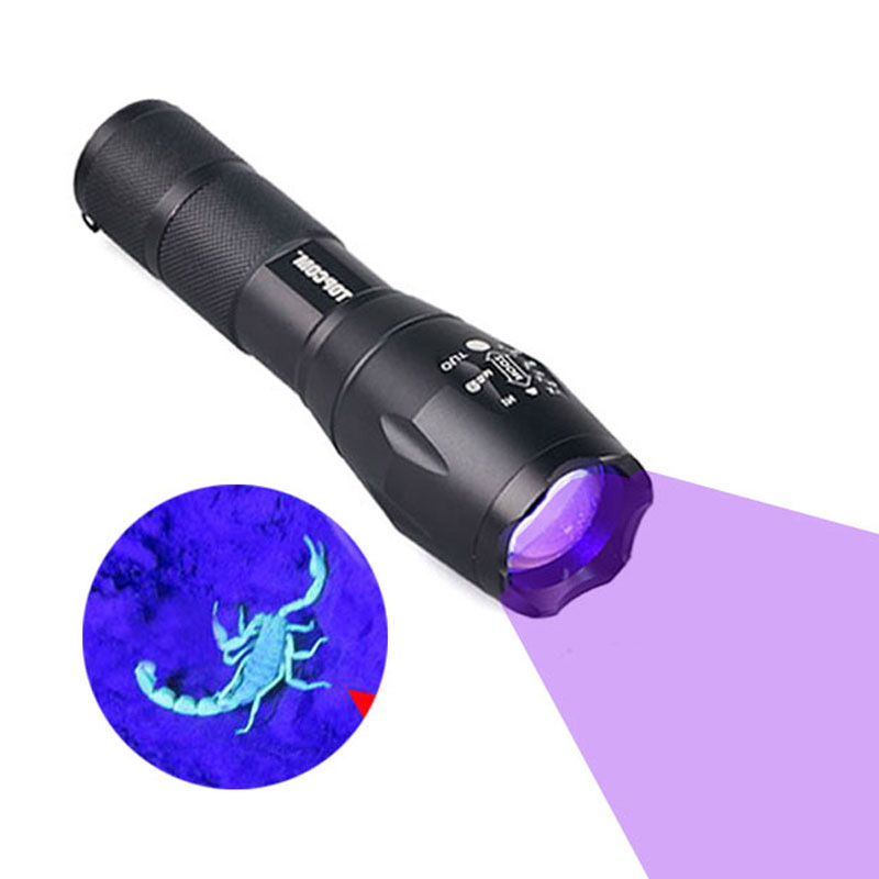 RTS Portable Ultraviolet 3W 365nm LED Torch Black Light Ultraviolet Flashlights Rechargeable Waterproof UV Flashlight