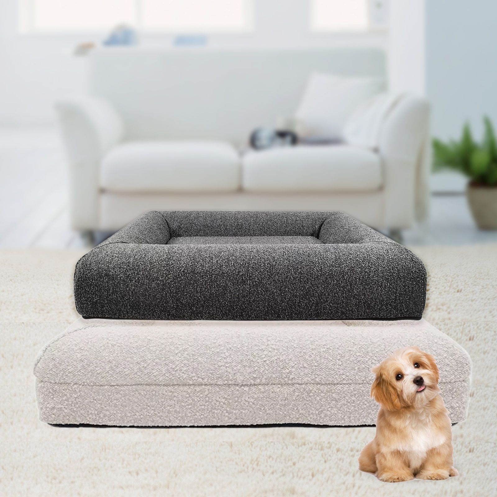 Barney Orthopedic Dog Bed Memory Foam Waterproof Portable Large Dog Bed