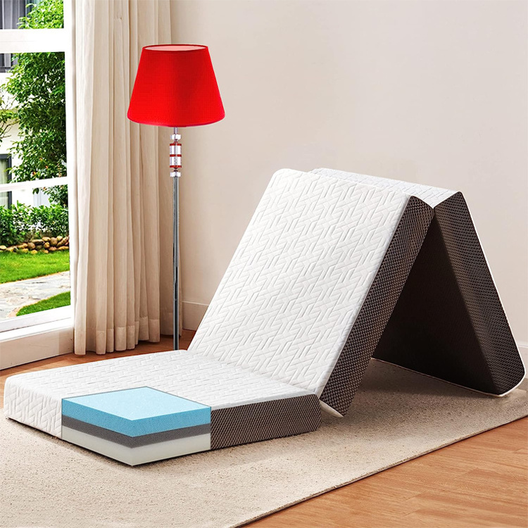 Korean Hot Sale Memory Foam Foldable Mattress Bed Cooler Single Size Floor Foldable Memory Foam Mattress for Sleeping