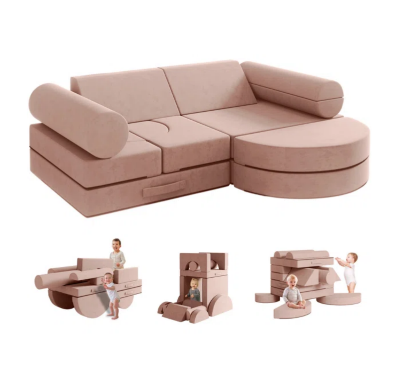 Factory Custom living room furniture Multifunctional kids' sofa sets Folding Play Couch Bed memory foam