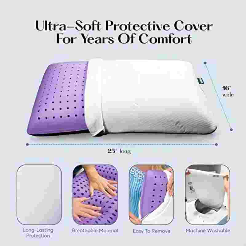 Hot Sale Customized Lavender Essential Oil Cooling Gel Memory Foam Pillow With Long-lasting Lavender Scent